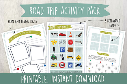 Road Trip Activity Pages - Download, an Illustration by Doodle Dibs