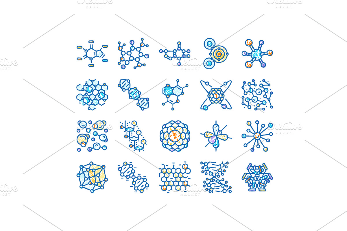 molecular science chemistry atom, an Object Illustration by pikepicture