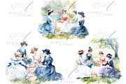 Regency Vintage Clipart Set, a Person Illustration by Twigs and Twine (Thumbnail 5 of 7)