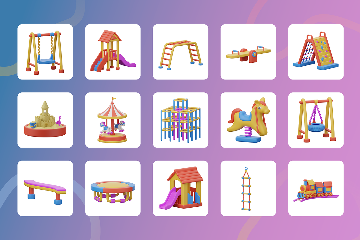 3D Play Area Icon Set, an Object 3D Model by Flat Icons (Photo 7 of 8)