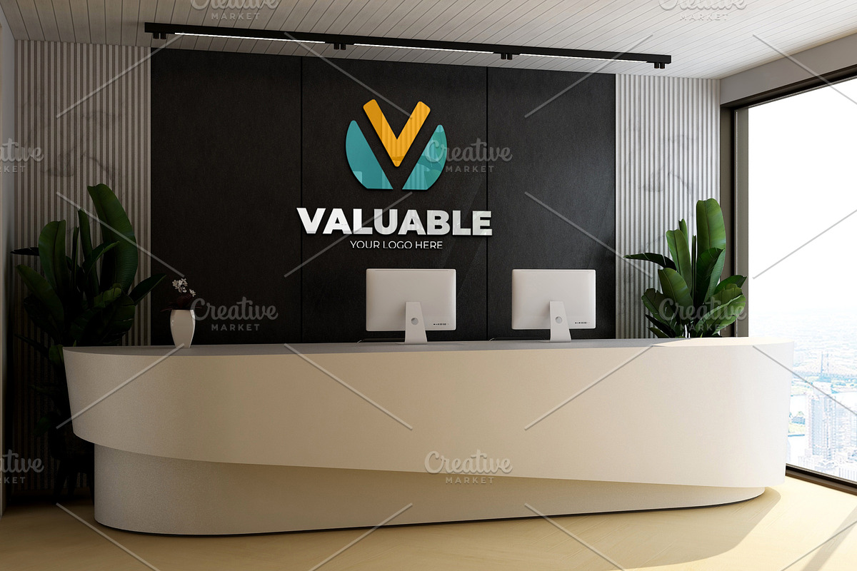 PSD Office Receptionist Room Mockup, a Product Mockup by Ayy (Photo 2 of 12)