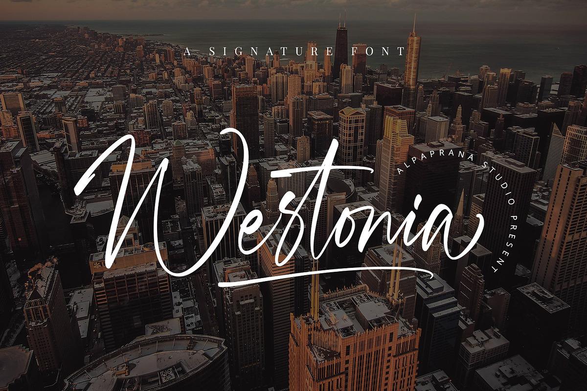 Westonia - Signature Font, a Script Font by Alpaprana (Photo 1 of 19)