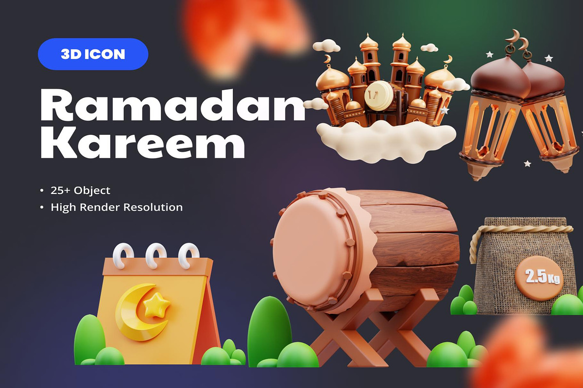 Ramadan 3D Icons, an Object 3D Model by Creative Perspective (Photo 1 of 8)