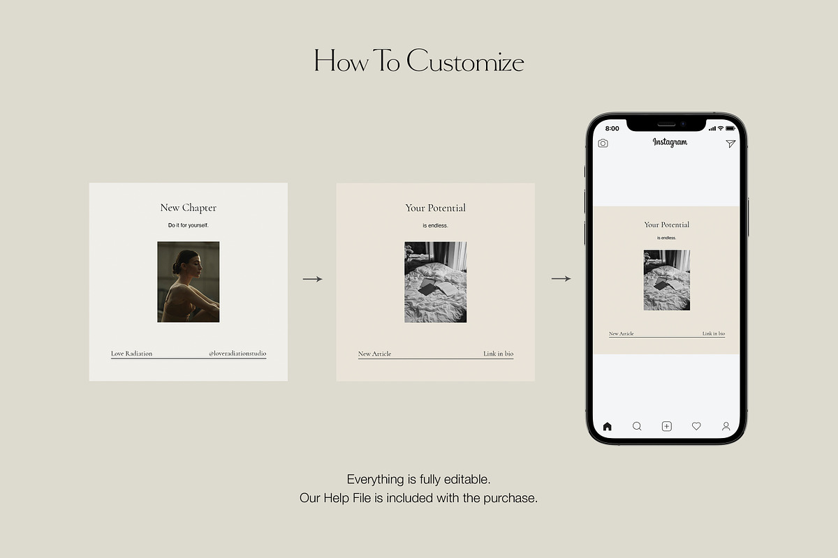 CANVA PS Instagram Templates Posts, a Social Media Template by Love Radiation Studio (Photo 11 of 16)