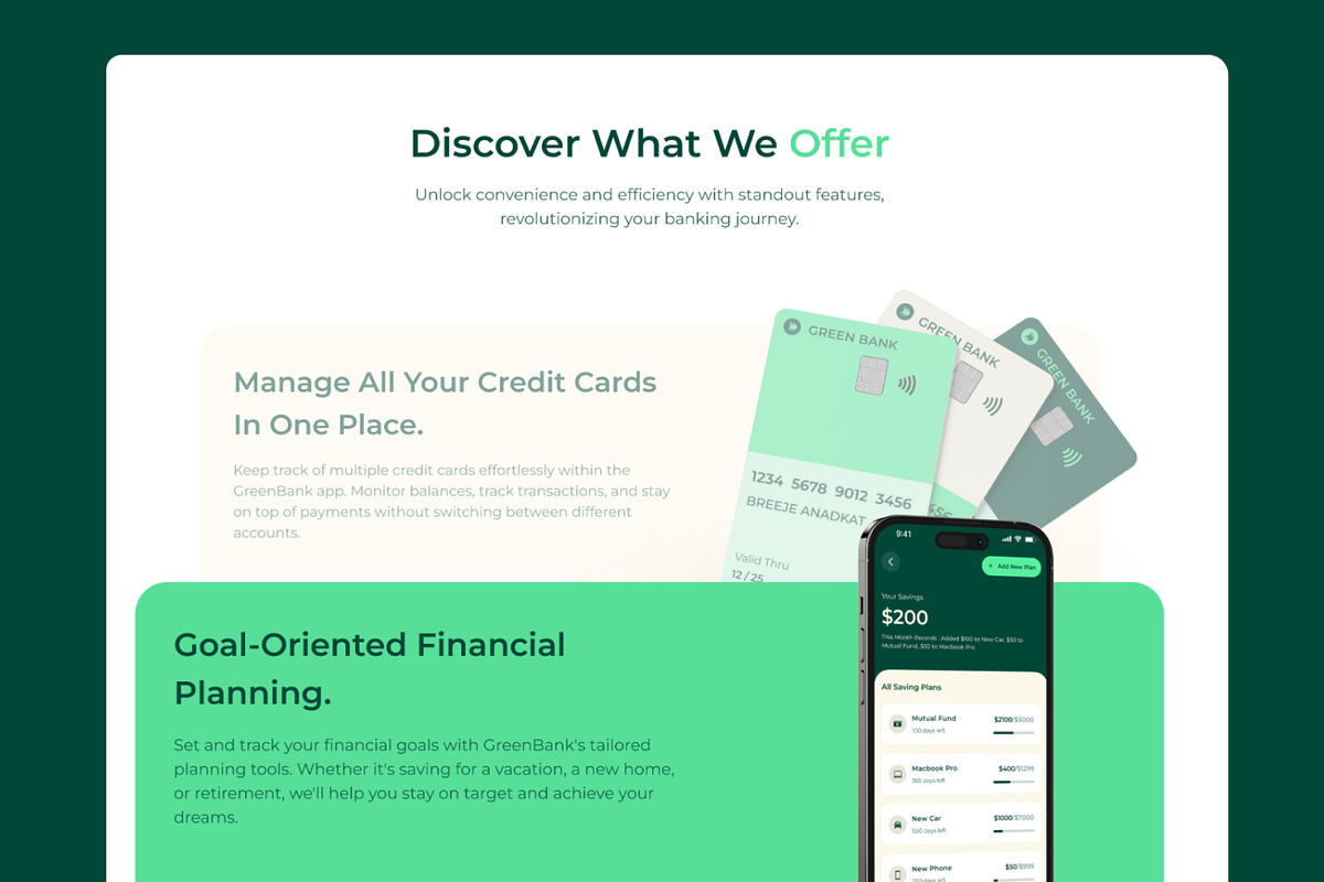 Green Bank - SaaS Framer Template, a Landing Page Template by BreejeAnadkat (Photo 3 of 4)