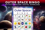 Outer Space Bingo Printable, a Print Template by Graphicsnext (Thumbnail 2 of 4)