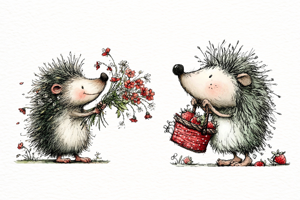 Whimsical summer hedgehog clipart, an Illustration by Designworld (Photo 4 of 4)