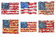 Floral American Flag Clipart, an Illustration by Dream Creation (Thumbnail 4 of 6)
