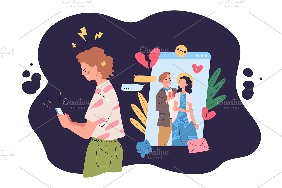 Jealous girl. Young woman or envy, a Person Illustration by Stock-Smart-Start