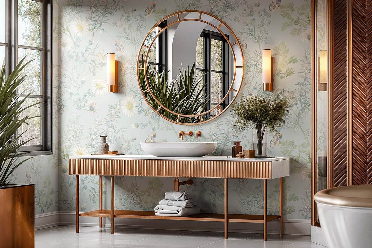 Gray Subtle Plants, a Wallpaper Graphic by MalyskaStudio