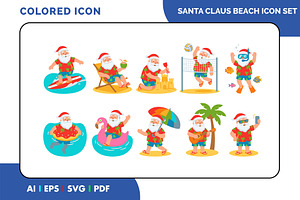 Tropical Santa Claus Colored Icon, a Duotone Icon by Fontmine Studio