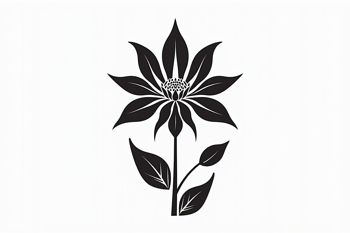 Modern Black Flower Design, an Illustration by jahid234 (Photo 7 of 21)