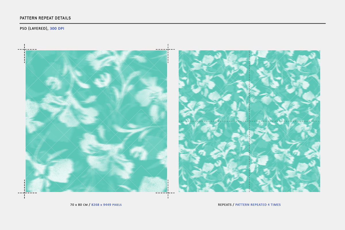 Seamless Blurred Mint Floral Pattern, a Pattern Graphic by Talip Memis (Photo 2 of 13)