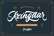 Azingdar - Retro Bold Script Font, a Script Font by StringLabs (Thumbnail 1 of 15)
