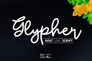 Glypher Script, a Script Font by YandiDesigns (Thumbnail 1 of 3)