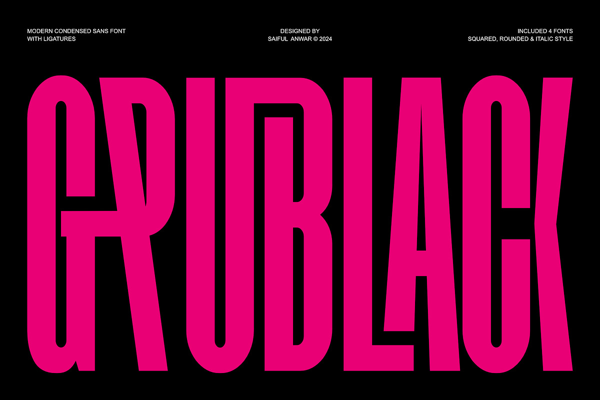 Grublack - Modern Condensed Sans, a Sans Serif Font by Sealoung (Photo 1 of 10)