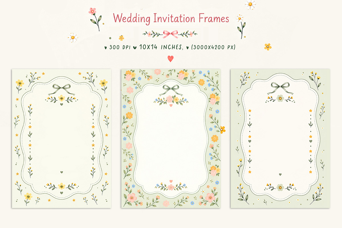 Cottagecore Floral Invitation Frames, a Background Graphic by by creative paper (Photo 7 of 10)