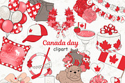 Canada Day Clipart, a Seasonal Illustration by GlamArtZhanna (Thumbnail 1 of 3)