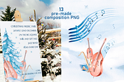 Christmas Elves-Musicians, a Seasonal Illustration by SvetLana (Thumbnail 4 of 13)