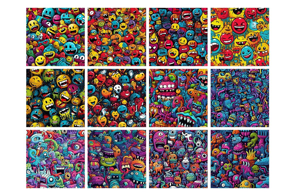 Abstract Graffiti Seamless Pattern, a Pattern Graphic by Forhadx5 (Photo 10 of 11)