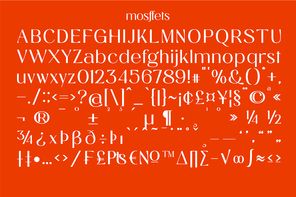 Mosffets - Modern Display Typeface, a Font by zamjumps (Photo 11 of 12)