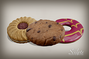 Biscuit Selection 02, a Food & Drink 3D Model by Adam Sculpts (Thumbnail 1 of 5)
