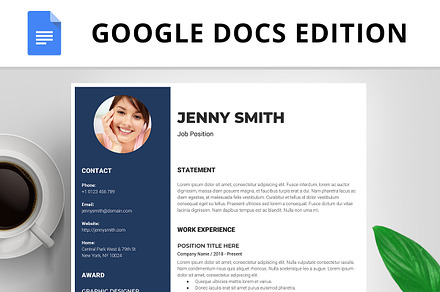 Resume Template, CV, Google Docs