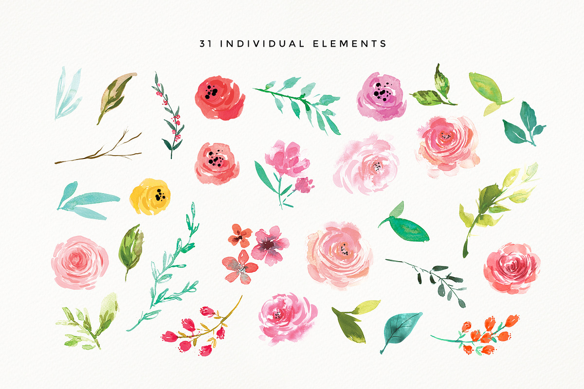 Adele Flower Design Set, an Illustration by Twigs and Twine