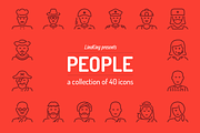 People Line Icons, an Outline Icon by PixelBazaar (Thumbnail 1 of 2)