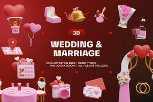 Wedding Icon 3D Illustration