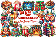 Christmas Movie Night Clipart, an Illustration by Dream Creation (Thumbnail 1 of 7)