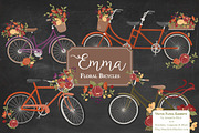 Autumn Floral Bicycle Vectors, an Illustration by Amanda Ilkov (Thumbnail 2 of 5)