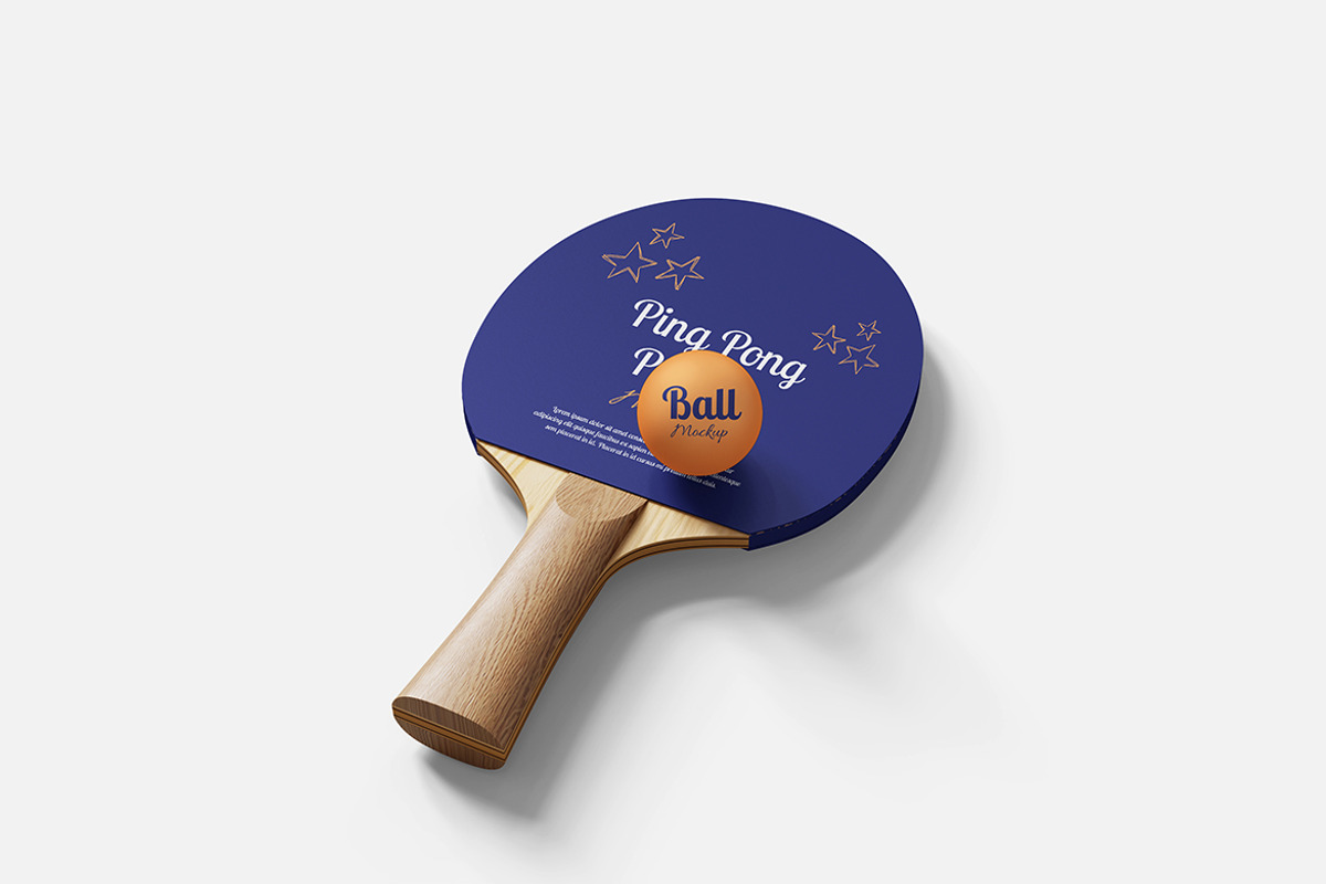 Modern Ping Pong Paddle Mockup, an Advertising Mockup by Indah (Photo 5 of 6)