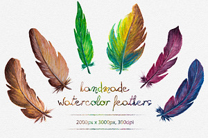 Watercolor Feathers