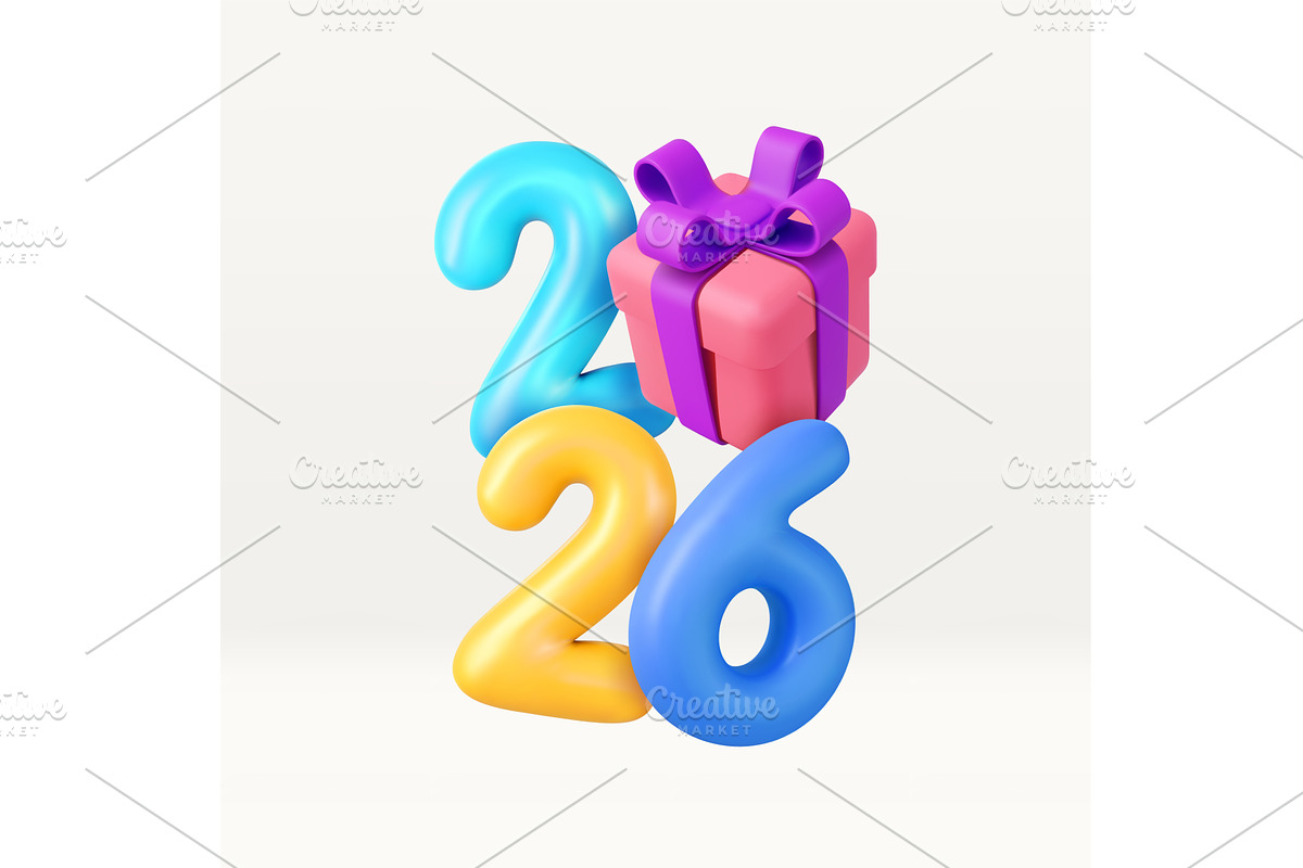 3d Happy New Year 2026, an Object Illustration by ModVector