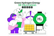 10 Green Hydrogen Energy, a Technology Illustration by denayunebgt (Thumbnail 1 of 4)