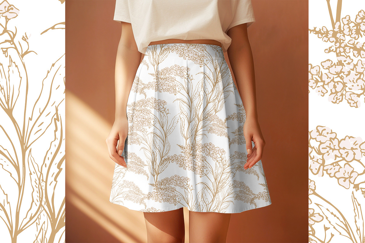 Golden Blossom Flowers, a Pattern Graphic by MalyskaStudio (Photo 9 of 12)