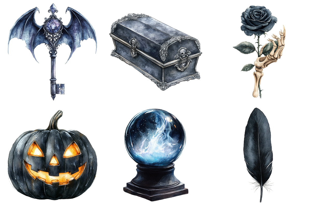 Midnight Black Halloween Clipart, an Illustration by Daily.Designs (Photo 4 of 5)