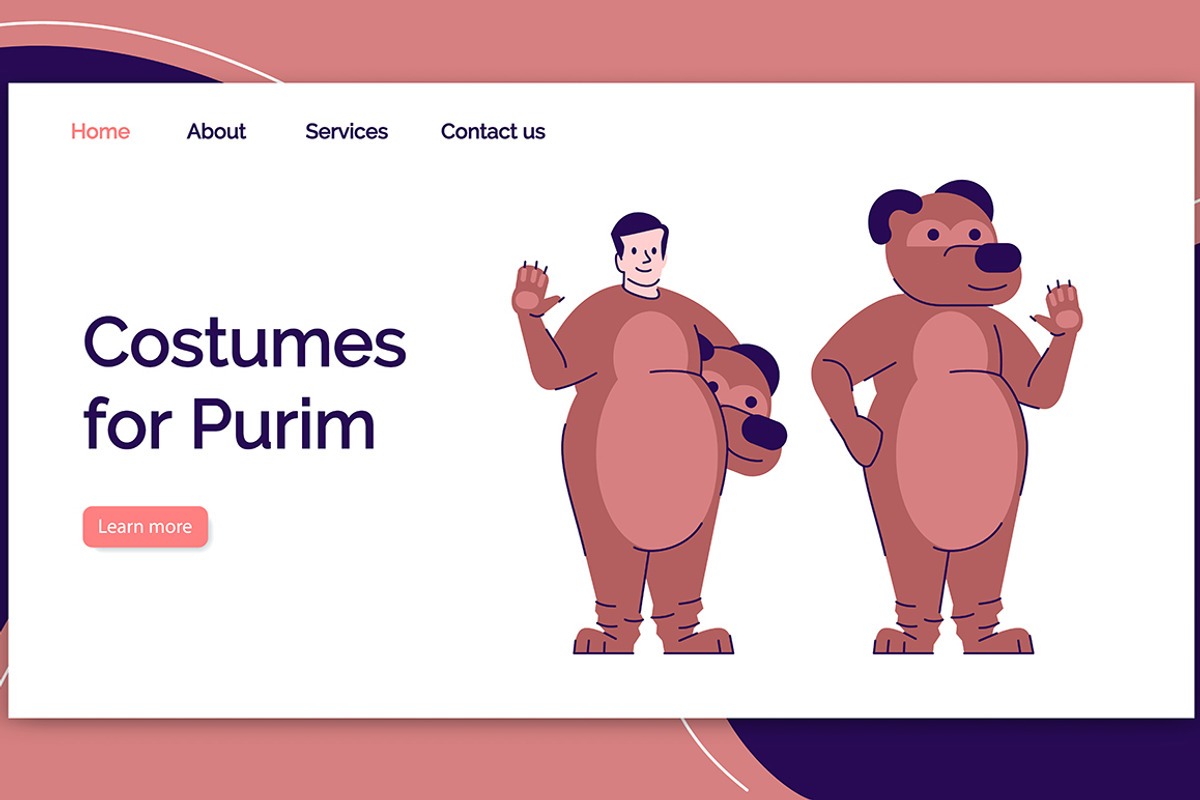 Costumes for purim landing page, a Landing Page Template by IMG Visuals
