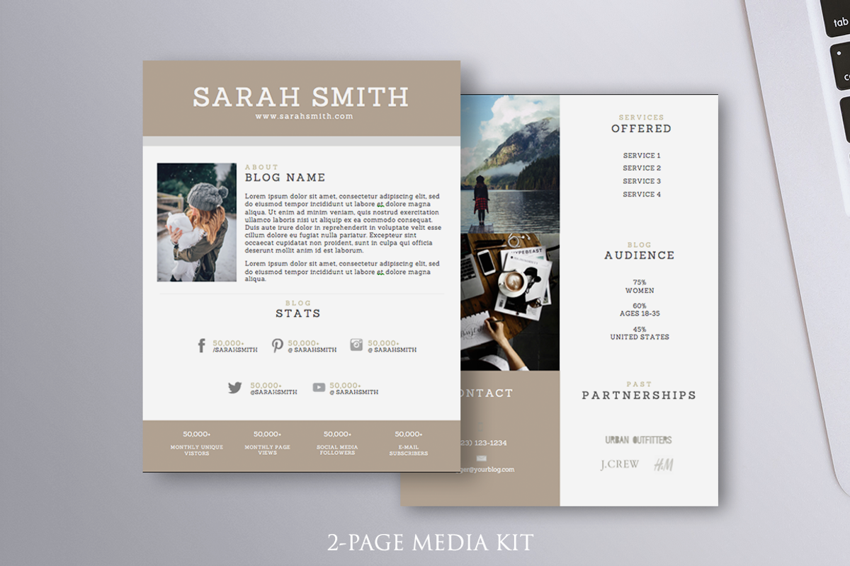2-Page Media Kit Template MS Word, a Resume Template by MinimalistWord