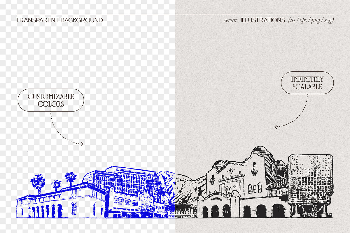 Hand-Drawn USA City Skylines, a Work Illustration by TheMountBirdStudio (Photo 2 of 11)