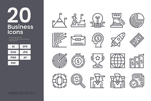 Business Icon Pack, an Outline Icon by erifqizeicon
