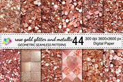 Rose Gold Glitter and Metallic, a Pattern Graphic by Canvas Craft (Thumbnail 1 of 9)