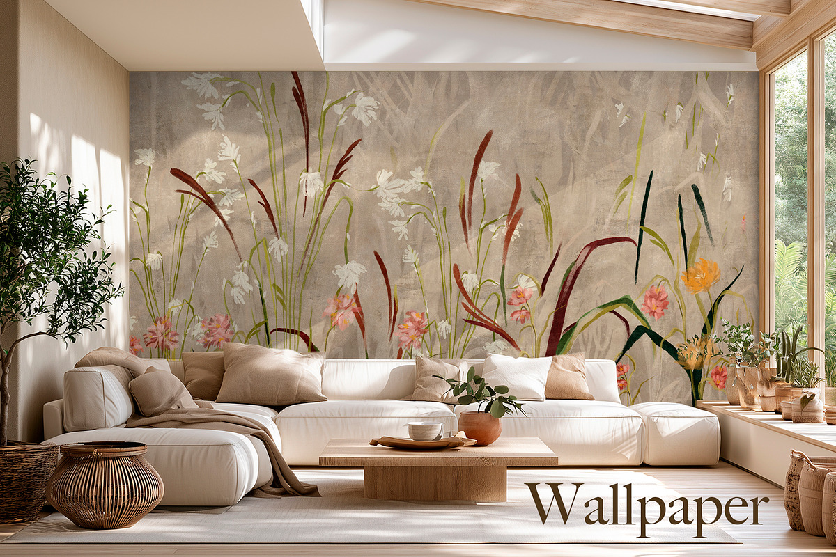 Wallpaper Field of Grasses, a Wallpaper Graphic by apollinariia_shop (Photo 1 of 9)