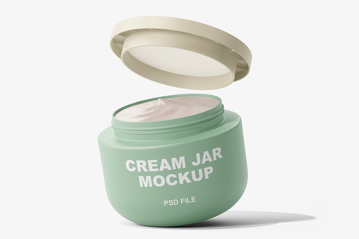 Cosmetic Cream Jar Mockup Vol.1, a Packaging Mockup by Akebareee (Photo 4 of 6)