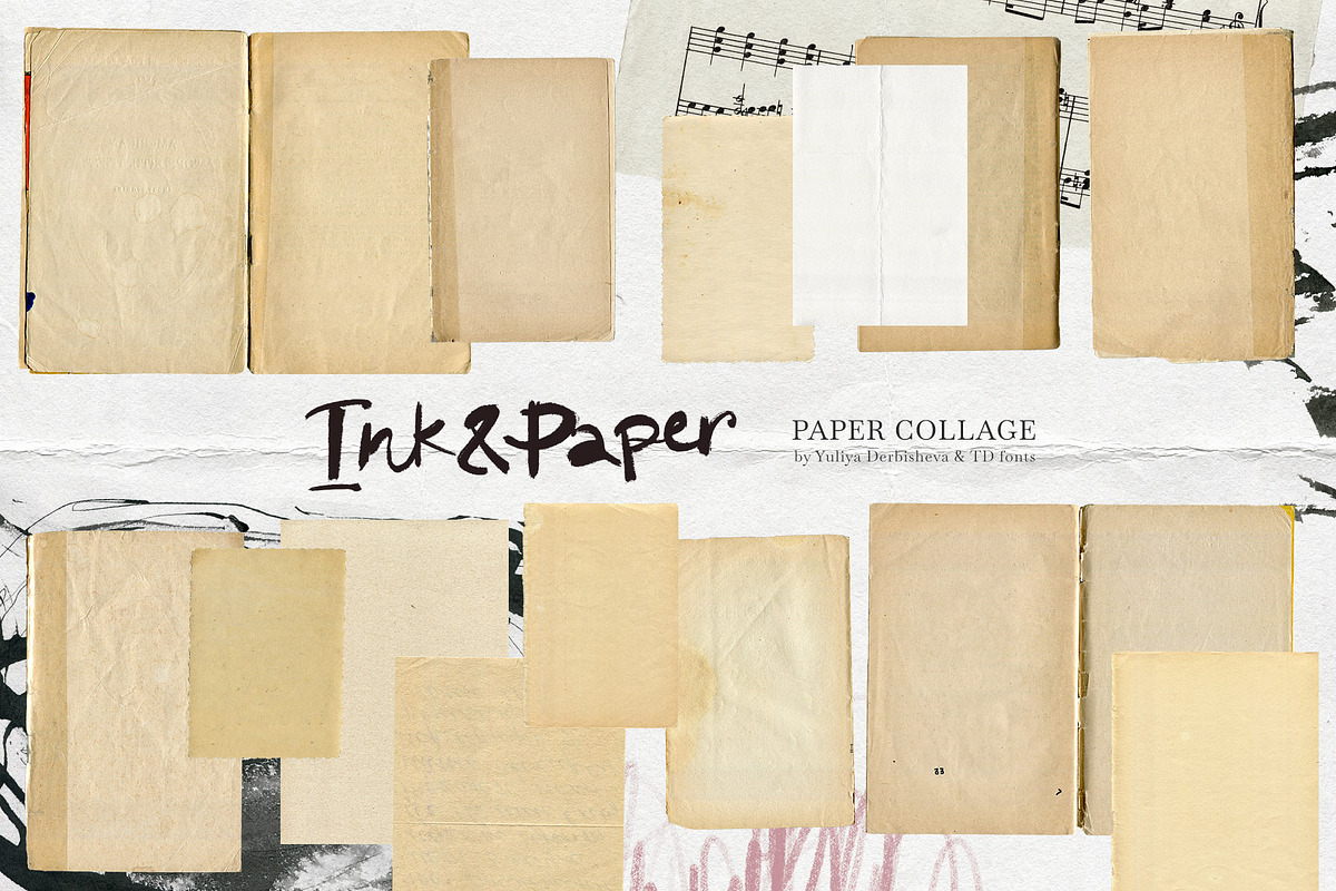 Ink Paper collage elements scraps, an Object Graphic by TD fonts (Photo 11 of 13)