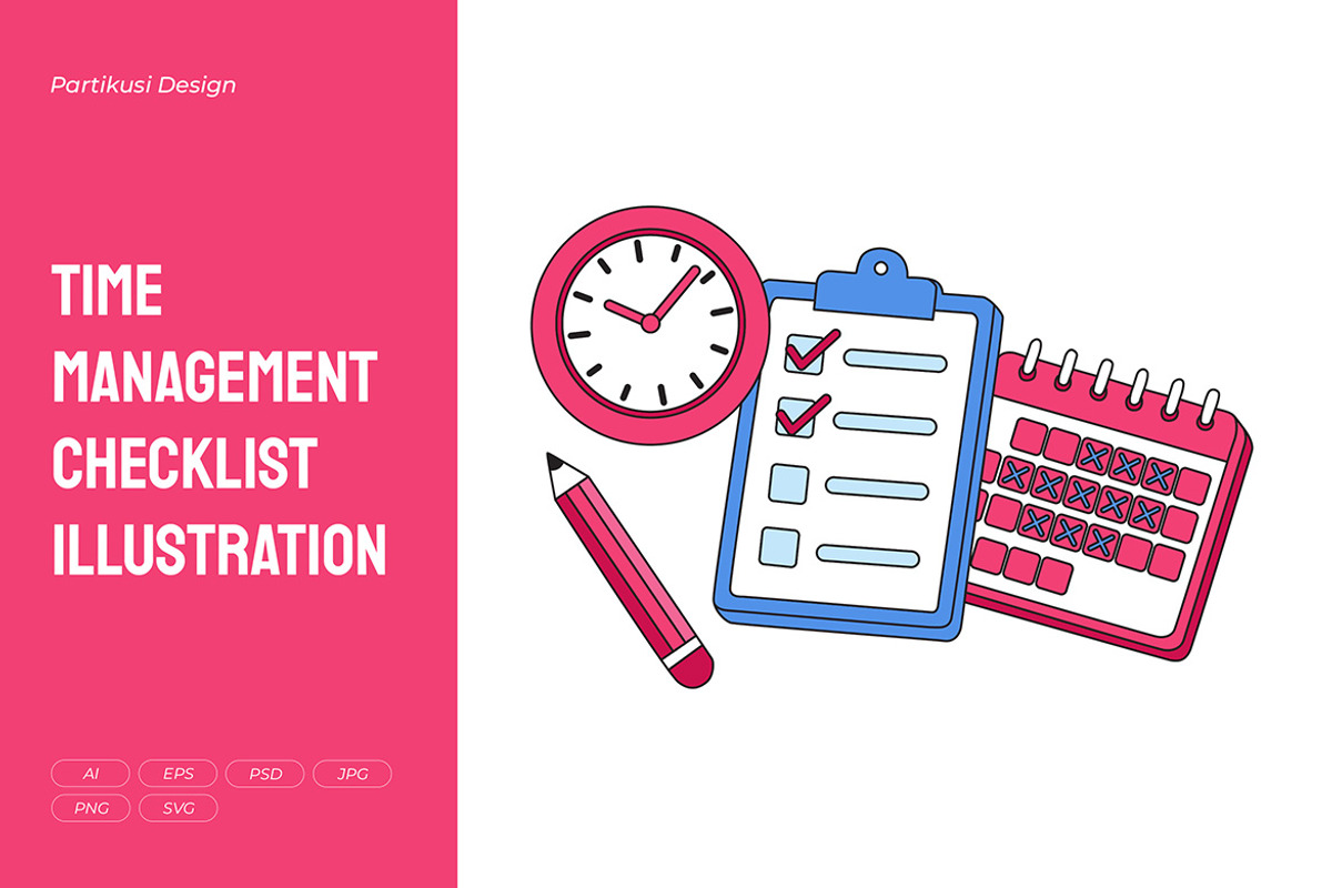 Time Management Checklist, an Object Illustration by Partikusi Design (Photo 1 of 3)
