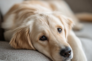 Adorable golden retriever dog rest, an Animal Photo by MistyDay