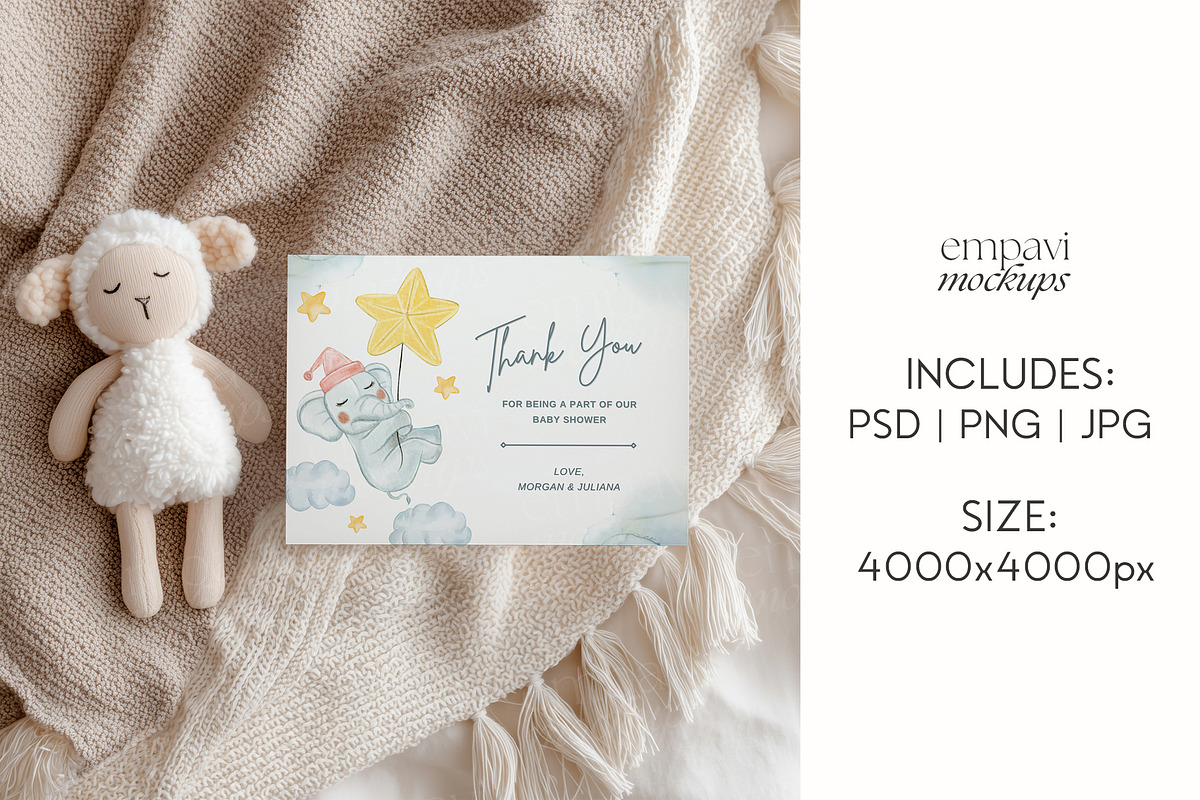 7x5 Baby Shower Card Mockup, a Mockup by EmpaviMockups (Photo 5 of 7)