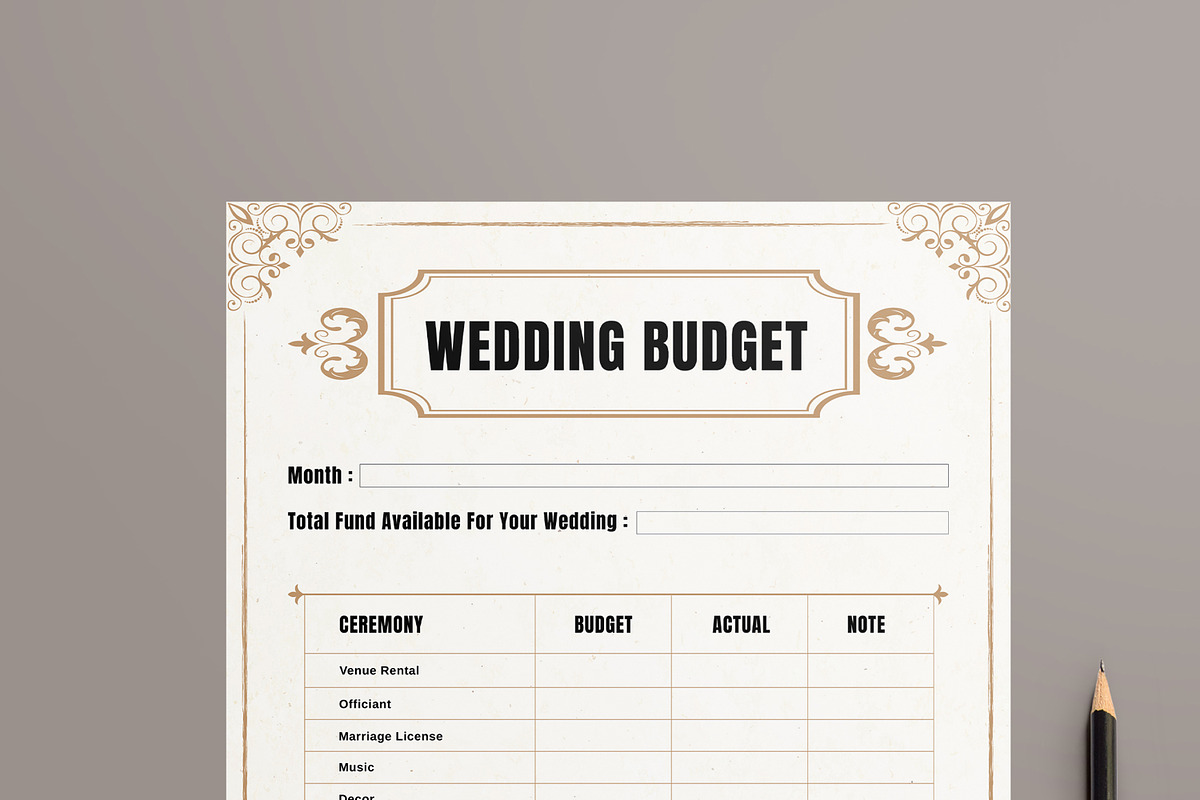 Wedding Budget Template, a Stationery Template by MightyDesign (Photo 2 of 8)